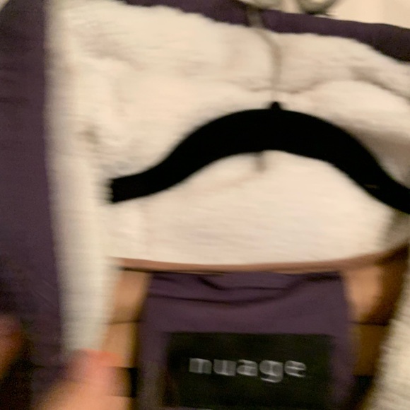 NUAGE Purple Hooded long ( to knees)Puffer Vest - Picture 5 of 10